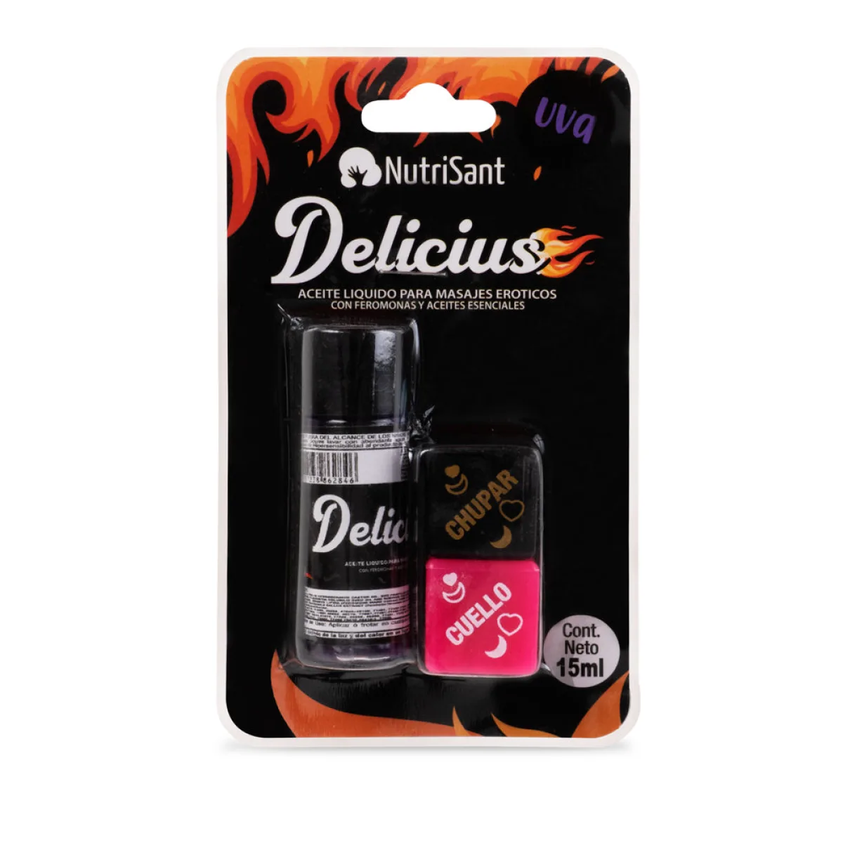 Aceite Caliente para Masajes 15ml Delicius con Dados Sabores Surtidos Aceite Caliente para Masajes 15ml Delicius con Dados Sabores Surtidos