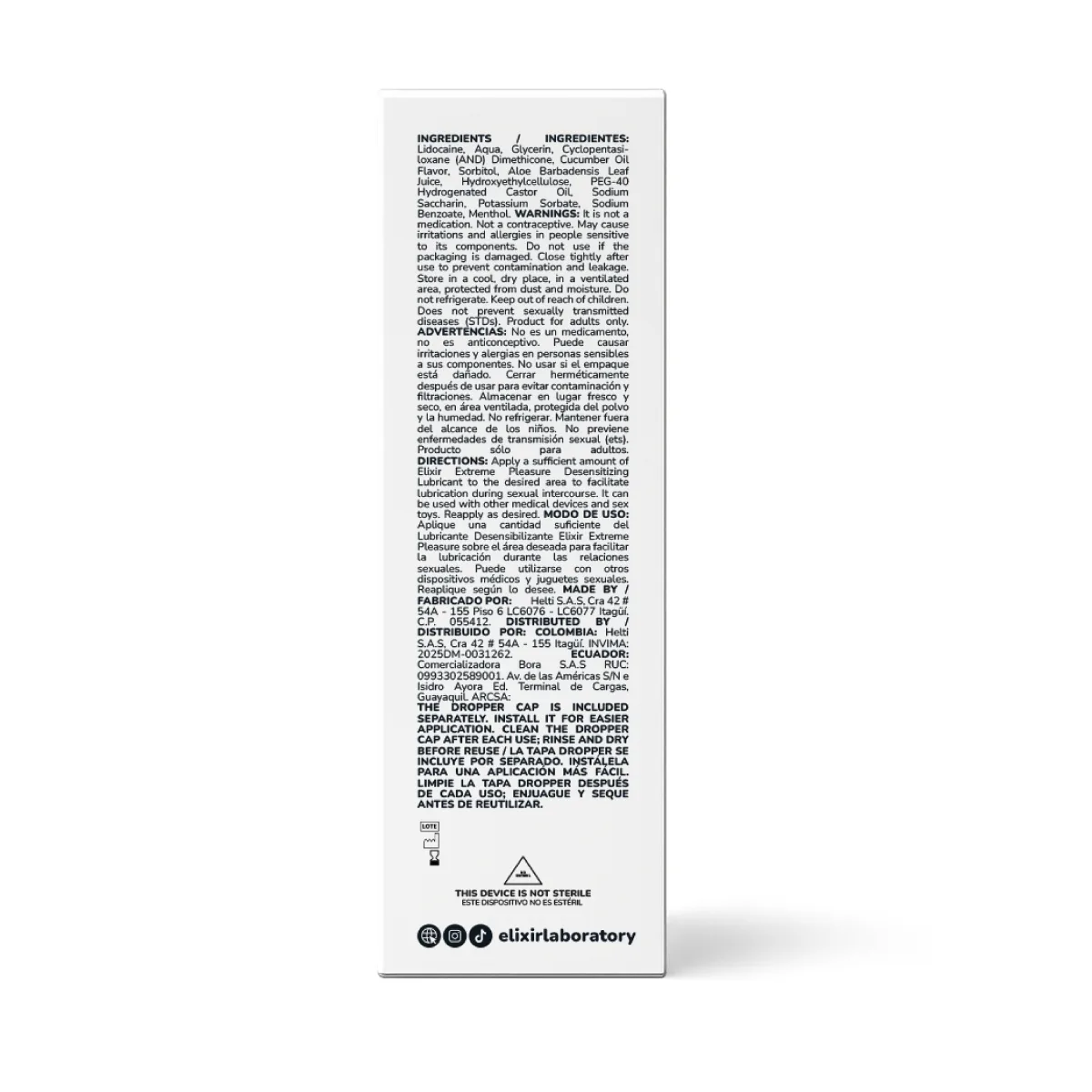 Pague 2 lleve 3 Elixir Anesty 30ml Lubricante íntimo Anal Desensibilizante Pague 2 lleve 3 Elixir Anesty 30ml Lubricante íntimo Anal Desensibilizante