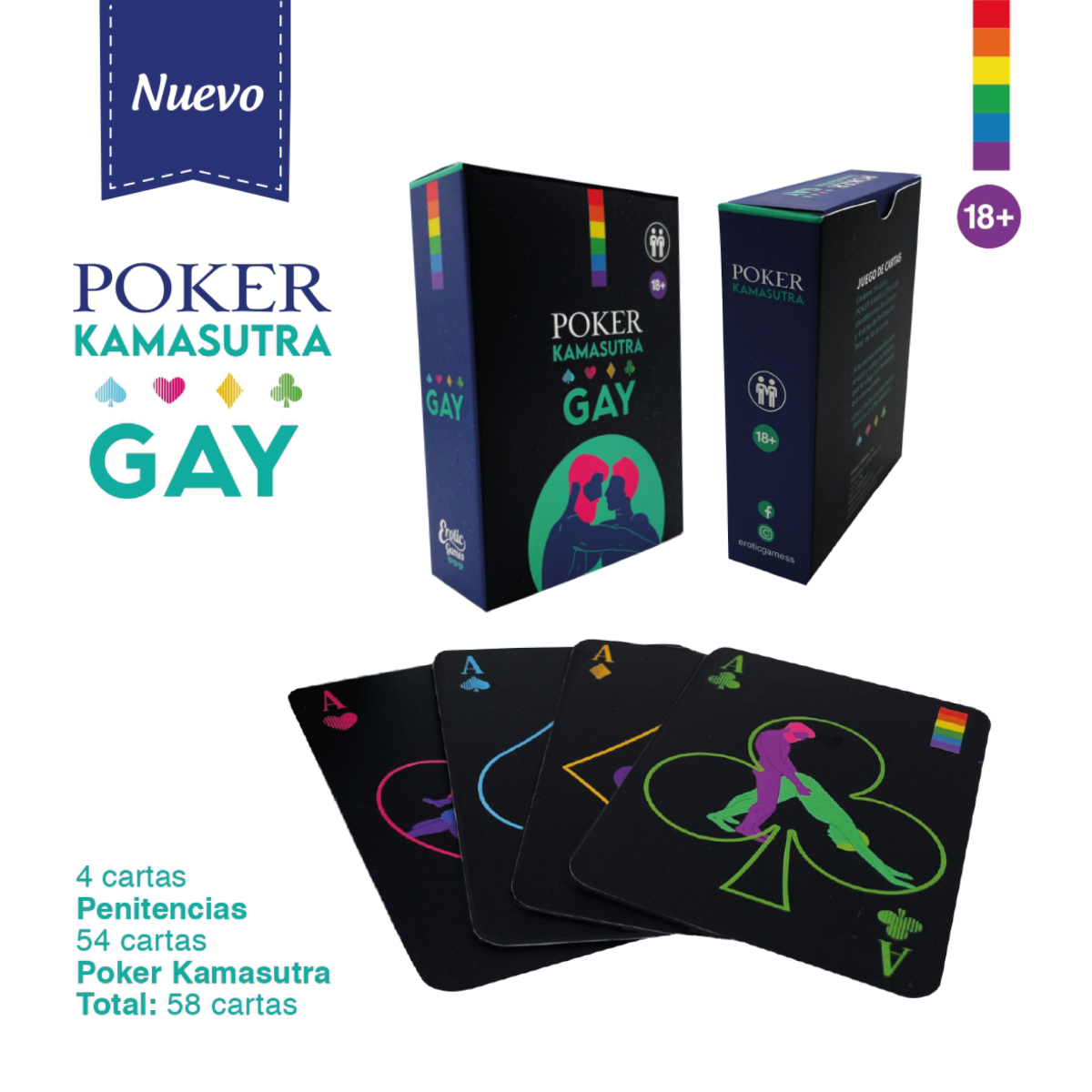 Juego de Cartas Poker Kamasutra Gay Juego de Cartas Poker Kamasutra Gay