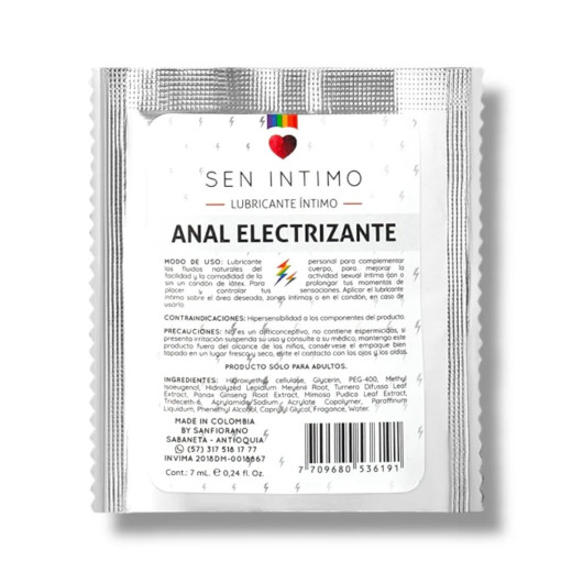 Lub. Anal Electrizante Sachet 7 ml Sen Intimo