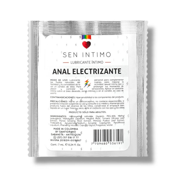 Lub. Anal Electrizante Sachet 7 ml Sen Intimo