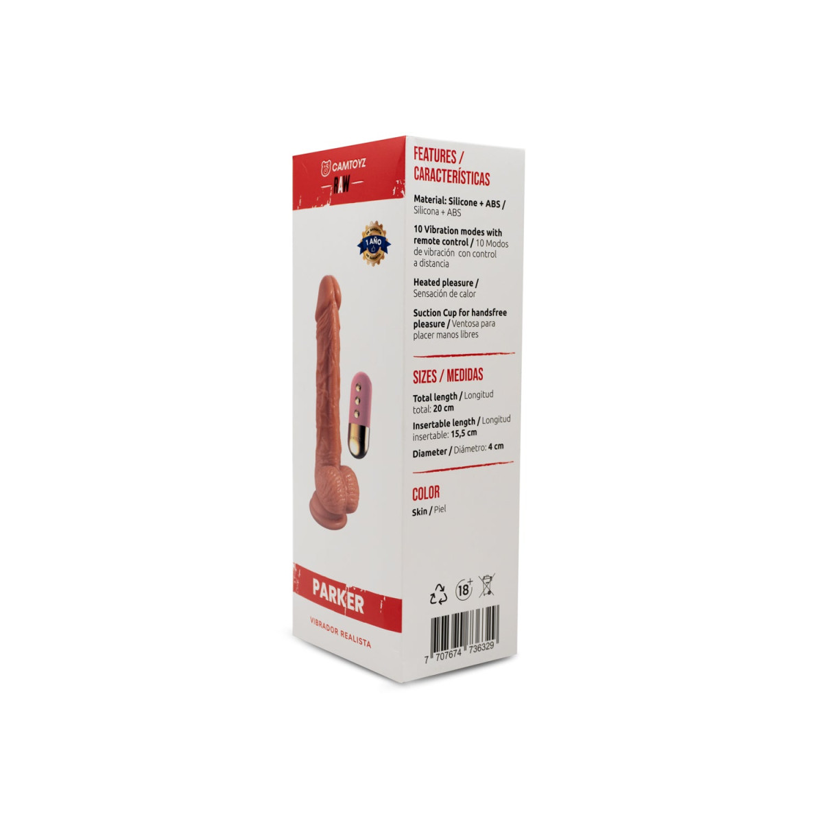 Vibrador realista Parker 20 cm Camtoyz Vibrador realista Parker 20 cm Camtoyz