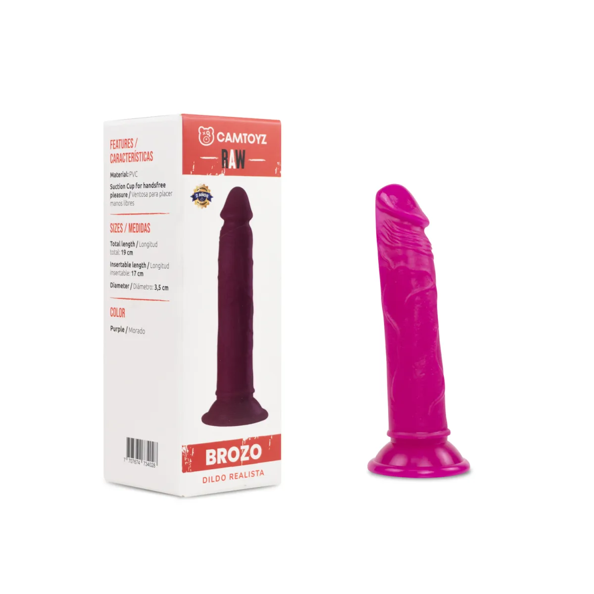 Dildo Realista Brozo Rosado 19 cm Camtoyz Dildo Realista Brozo Rosado 19 cm Camtoyz