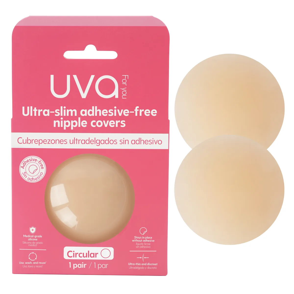 Cubrepezones sin Adhesivo UVA - Color: Nude Cubrepezones sin Adhesivo UVA - Color: Nude