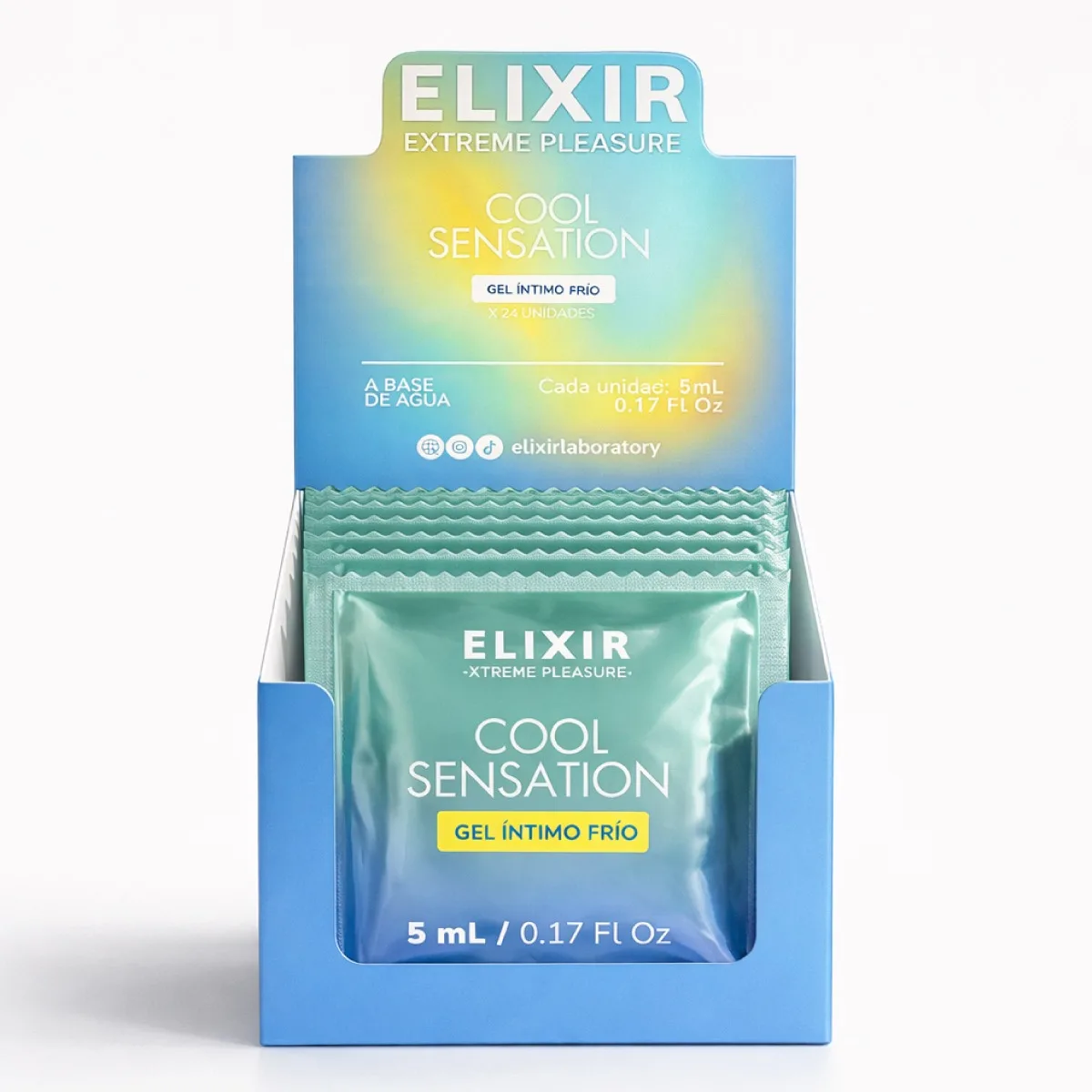 Lubricante Íntimo Frío Cool Sensation Elixir - Tamaño: Sachet Caja X24 Lubricante Íntimo Frío Cool Sensation Elixir - Tamaño: Sachet Caja X24