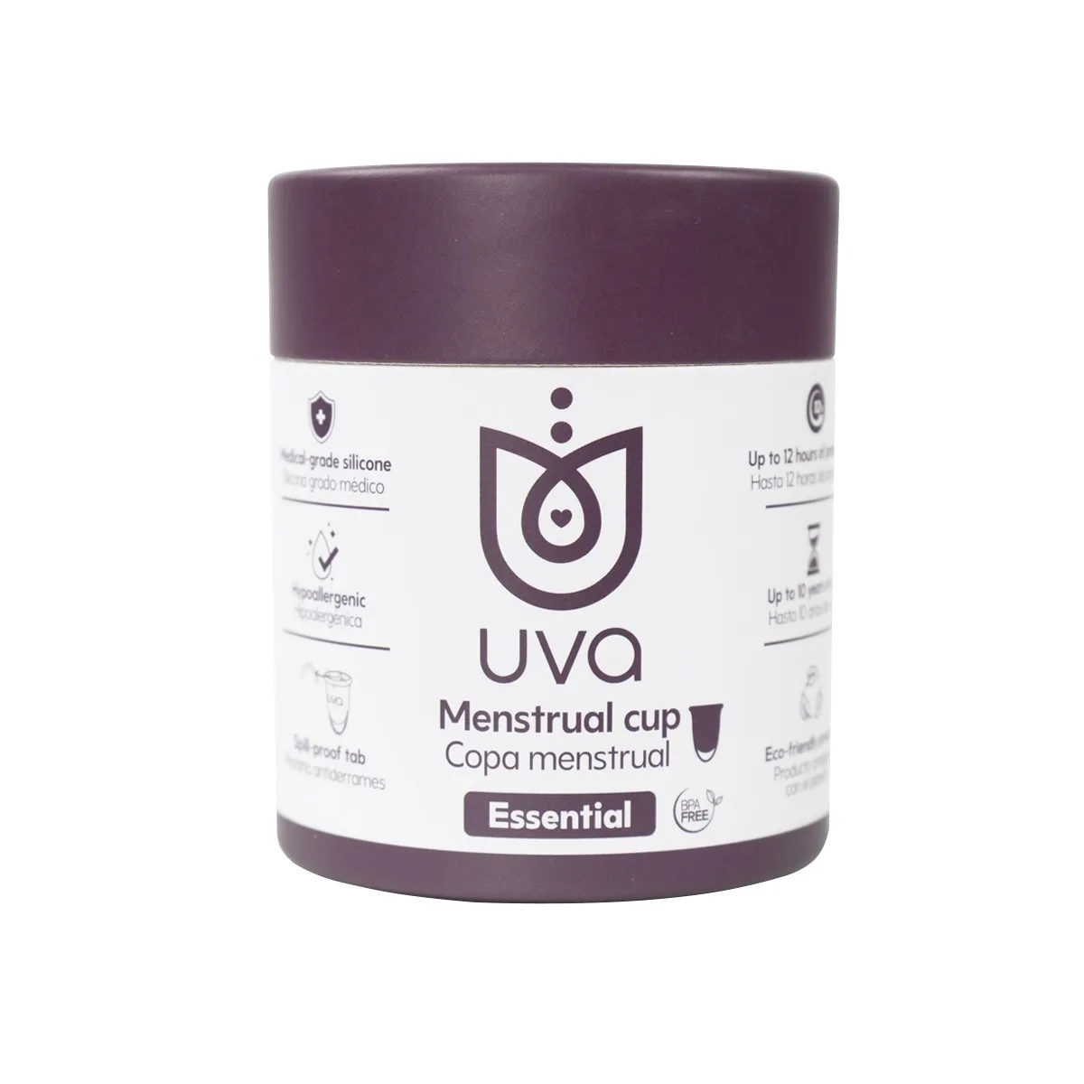 Copa Menstrual Essential Talla B Morada UVA Copa Menstrual Essential Talla B Morada UVA